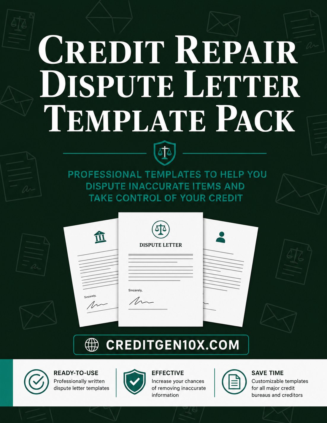 Credit Repair Dispute Letter Template Pack cover